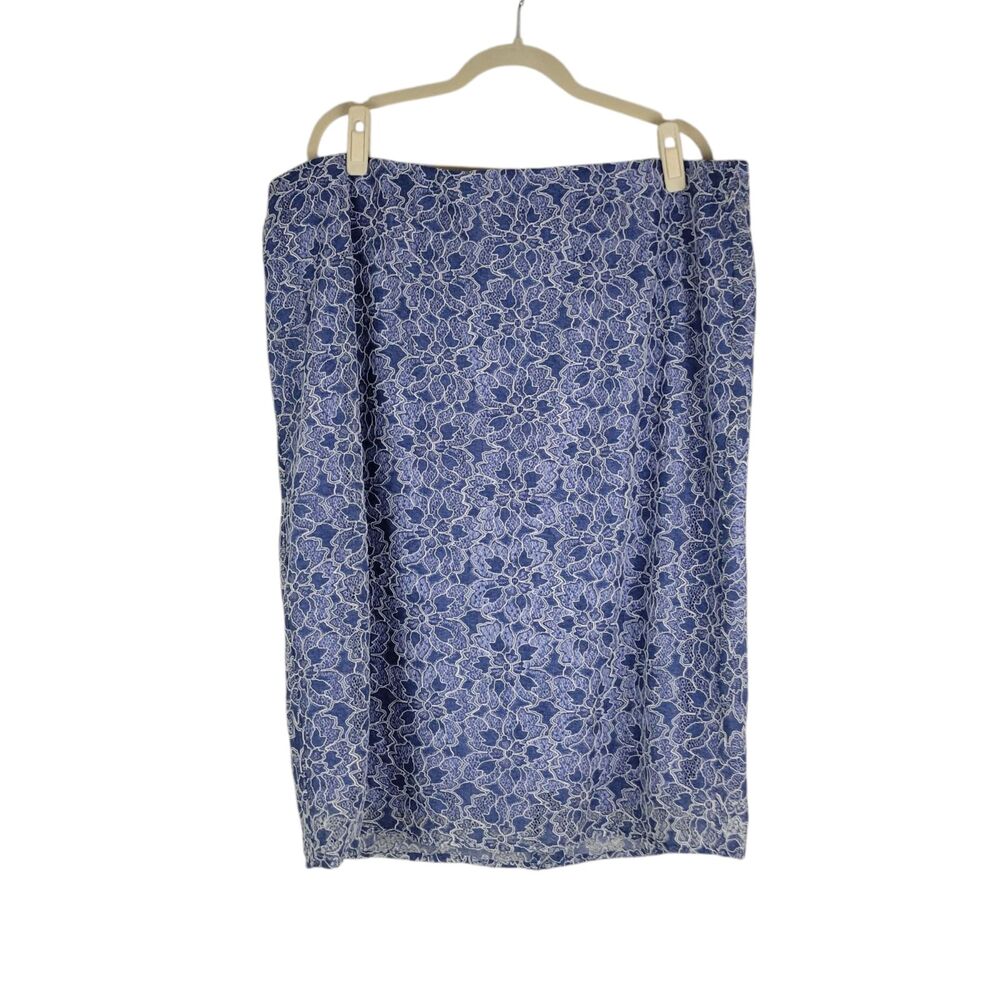 Lane Bryant Pencil Skirt Women's size 24 Lavender Lace Overlay Lined NWT $70